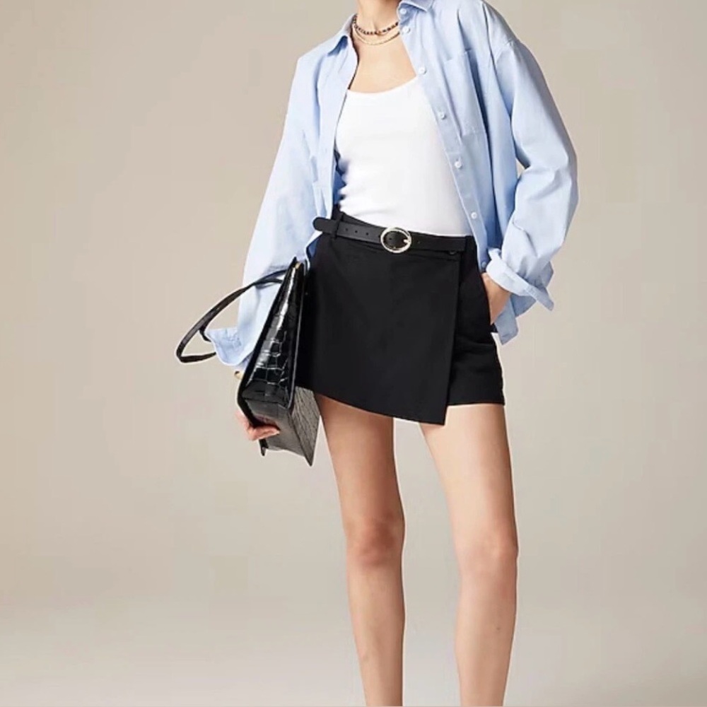 NWT J. Crew Black wrap mini skirt, size 2
